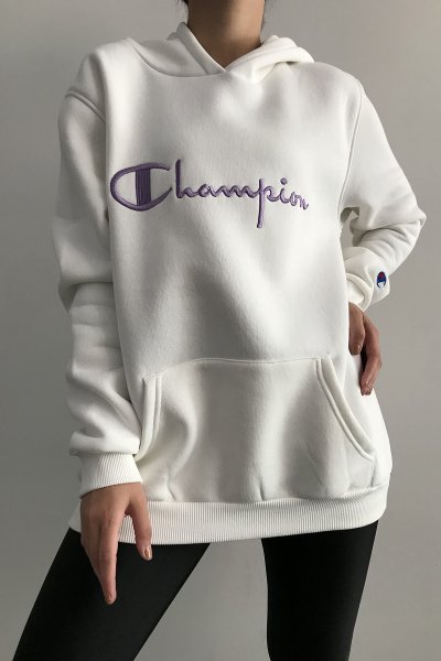 430 1919 Champion Yazılı Kapşonlu Sweat