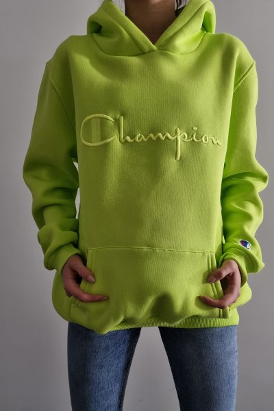 430 1919 Champion Yazılı Kapşonlu Sweat