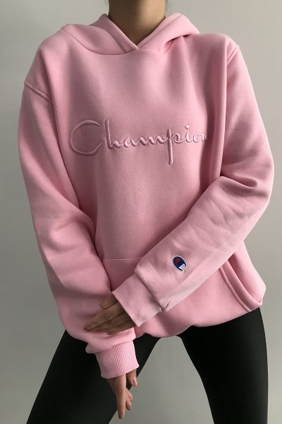 430 1919 Champion Yazılı Kapşonlu Sweat