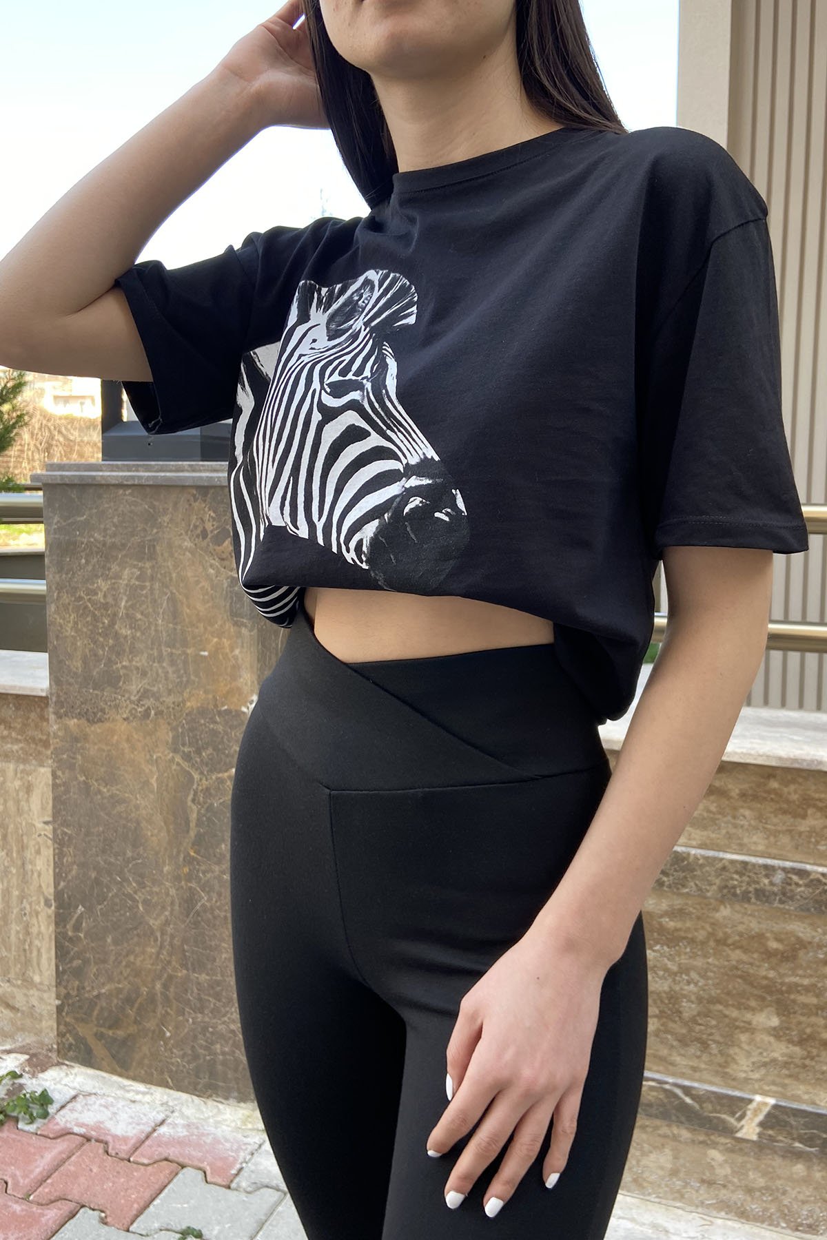 Zebra Baskılı Tshirt 