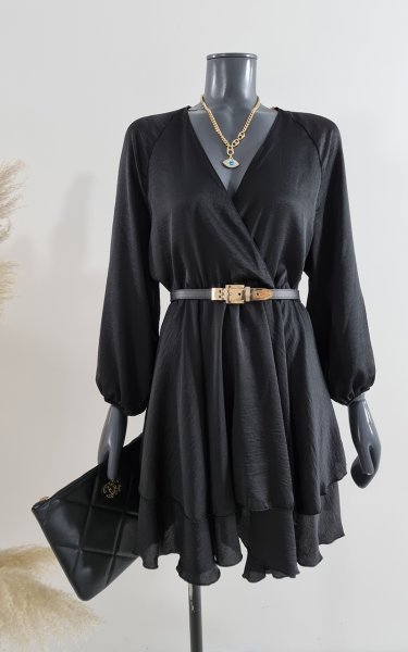 105 2547 Kruvaze Volanlı Elbise