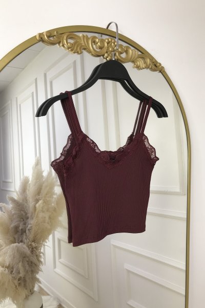 25083 Dantel Askılı Crop