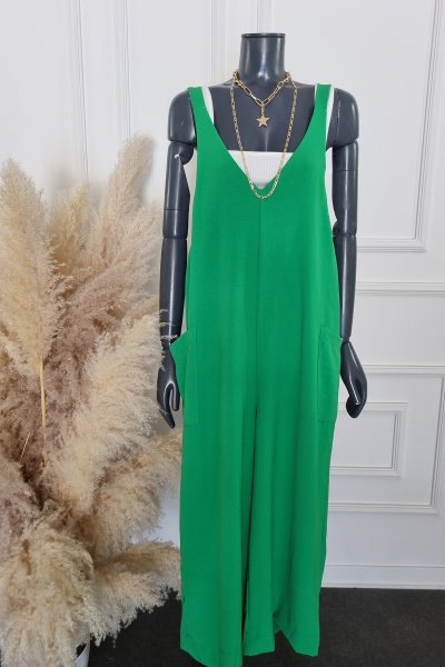 120 24849 İND- Askılı Yanları Cepli Midi Boy Tulum