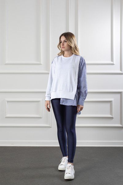 430 1074 Bis Yaka Garnili Sweat