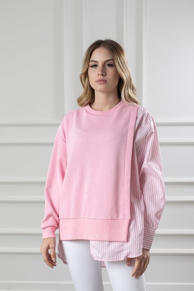 430 1074 Bis Yaka Garnili Sweat