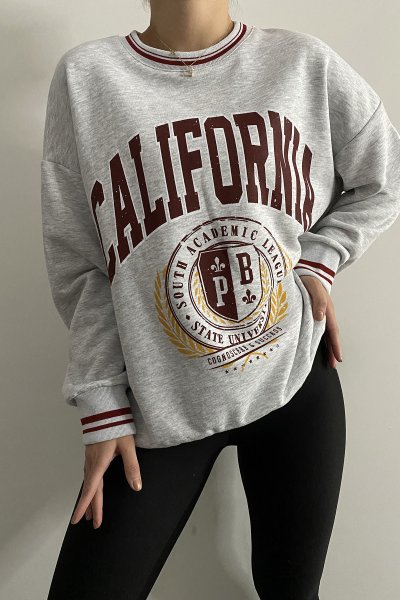 430 1170 Bis Yaka California Baskı Sweat