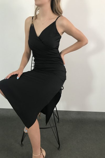 215 232264 Askılı Saten Elbise