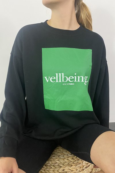 150 80011 Vellbeing Yazı Basklı Sweat