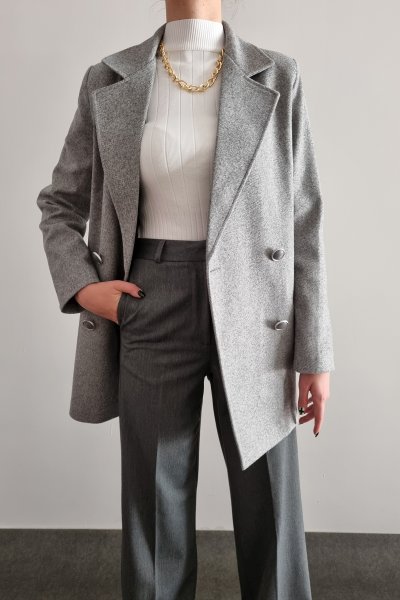 230 3183 Kaşe Kısa Kaban