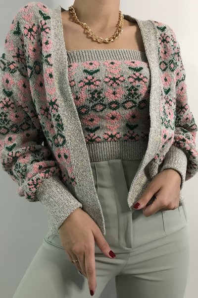250219 Hırka&Crop Takım