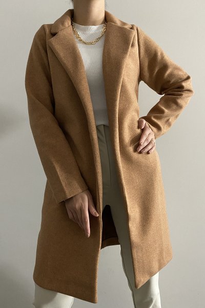 120 26339 Düğmesiz Kaşe Kaban