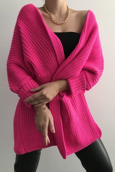150 5858 Düğmesiz Çift Cepli Oversize Hırka