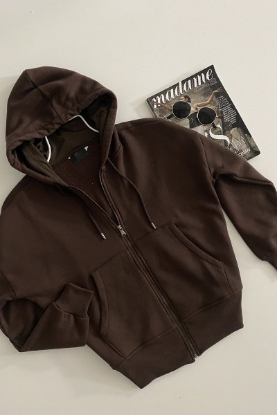 115 0086 Önden Fermuarlı Kapşonlu Sweat