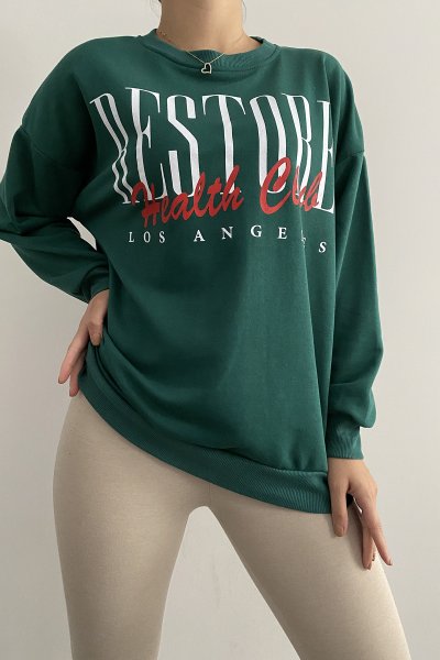 150 7886 Restore Yazı Baskılı Sweat