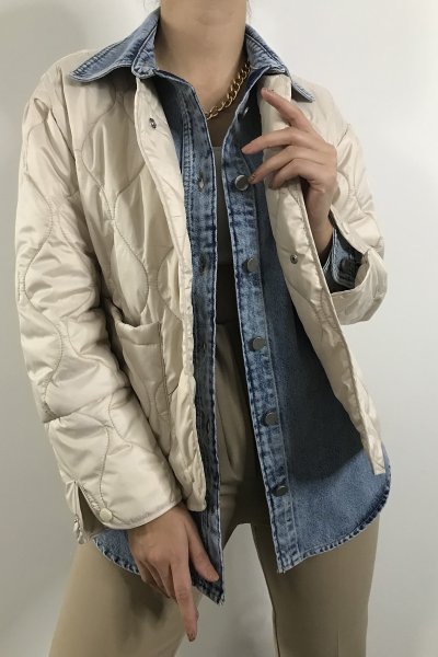 180 89582 Kot Detaylı Kapitone Mont