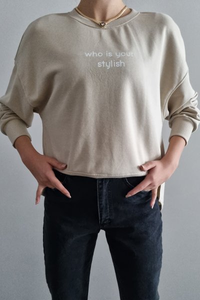 205 2011 Bis.Yaka Yanı Yırtmaçlı Sweat