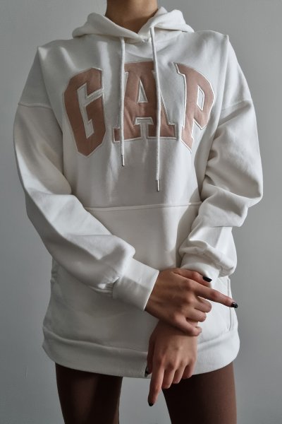 155 14107  Kapşonlu Yazı Baskılı Sweat