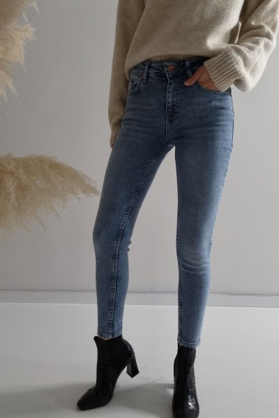 140 70129 Düşük Bel Kar Yıkama Jean Pantolon