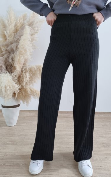 150 1324 Beli Lastikli Bol Paça Fitilli Pantolon