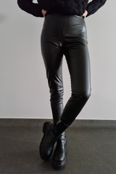 120 24466 Yandan Fermuarlı Deri Tayt