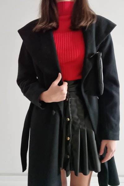 160 1259 Kapüşonlu Kaşe Kaban