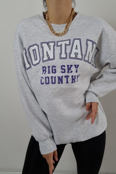 150 80252 Montana Yazı Baskılı Sweat