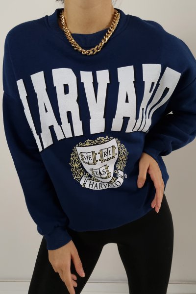155 18428 Bis.Yaka Harvard Yazı Baskılı Sweat