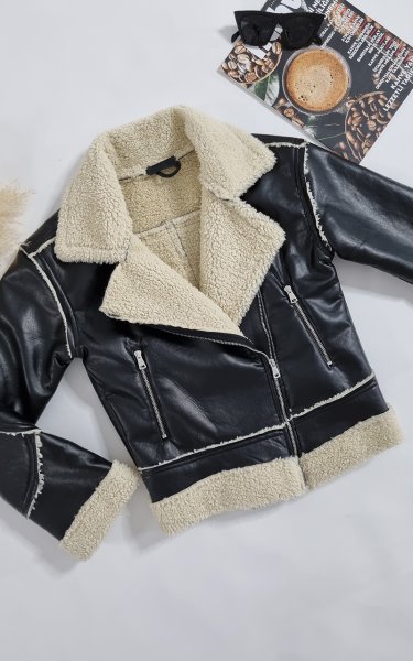 21214 içi kürklü biker çeket