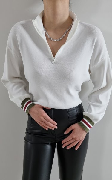 98980 Ribanalı Triko Bluz