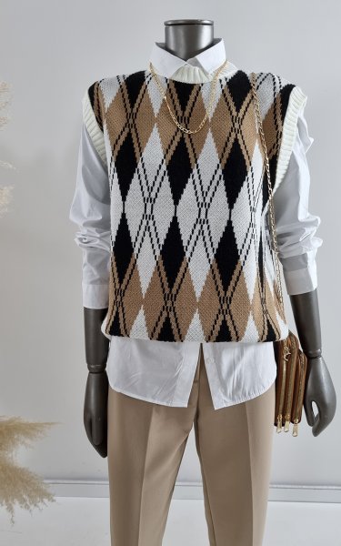 900 3562 Baklava Desenli Süveter