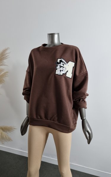3077 Bis.Yaka Micky Nakışlı Sweat