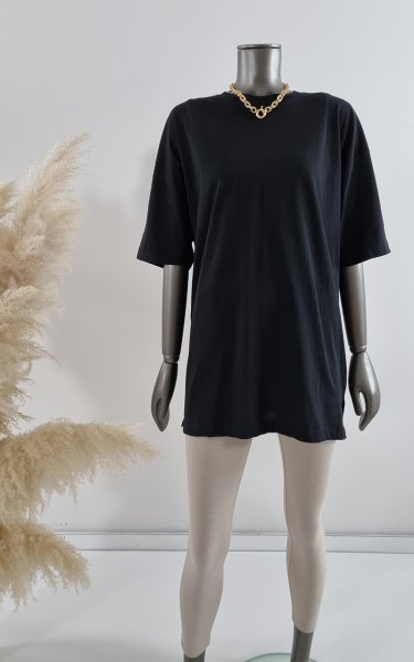 150 80274 Yanı Yırtmaçlı Oversize Tshirt