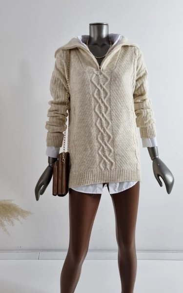 215 7447 Boğazlı Fermuarlı T.Kol Tunik