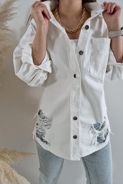 105 8982 Lazerli oversize kot çeket