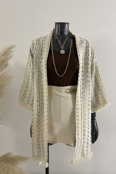 170 51028 Kolu ve altı saçaklı kimono