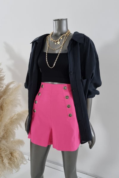 110 4118 Düğmeli şort etek