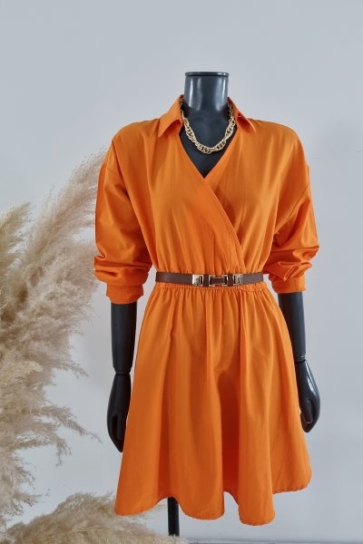 430 43078 Beli lastikli  poplin elbise