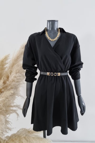 430 43078 Beli lastikli  poplin elbise