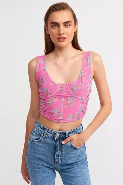 140 20130 Korse görünümlü crop top