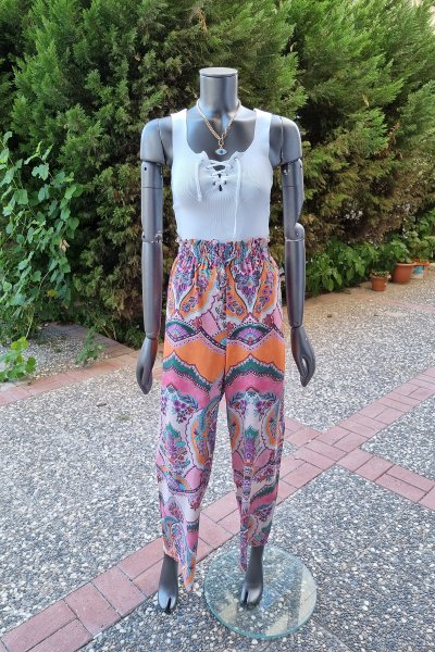 130 13351 Su yollu bağcuklı pantolon