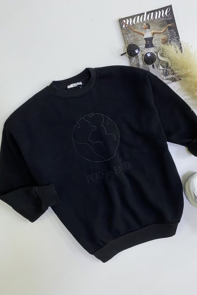 150 81008 Bisiklet Yaka  Sweatshirt