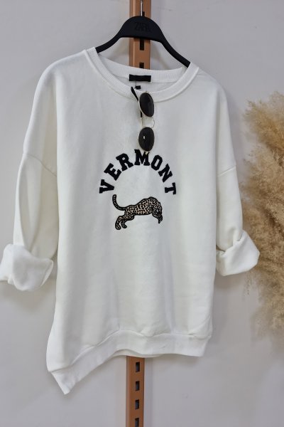 155 14121 Leopar Baskılı Sweatshirt