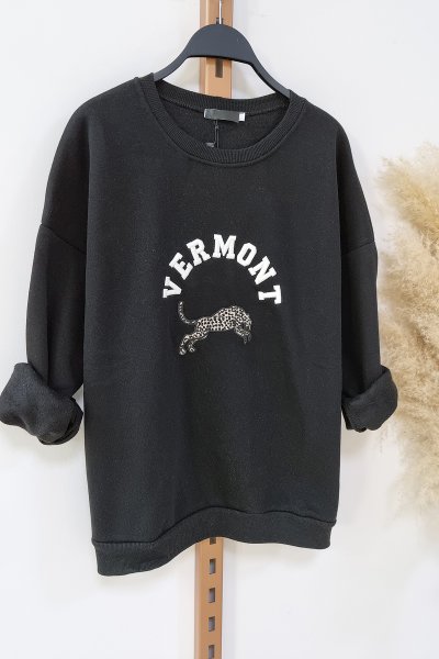 155 14121 Leopar Baskılı Sweatshirt