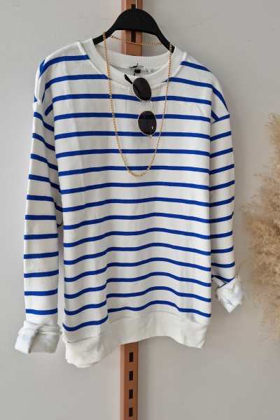 155 2847 Çizgili Sweatshirt
