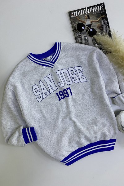 155 80917 Kolaj Yaka Sweatshirt