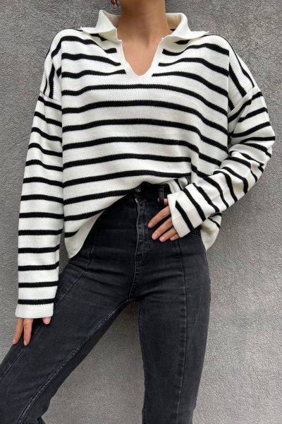 100 210195 Patlı çizgili kazak