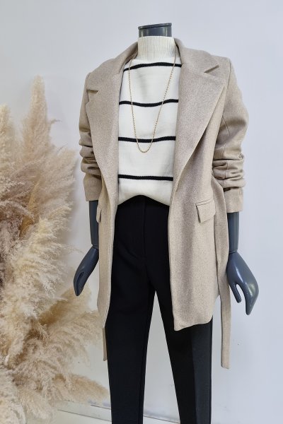 4s Kaşe bağlamalı kaban