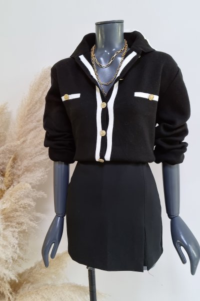 RY 0201 Polo yaka düğmeli hırka