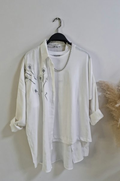 400 2409 Bol Dallı Airobin Oversize Gömlek