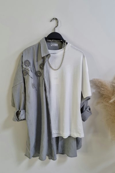 400 2409 Bol Dallı Airobin Oversize Gömlek